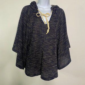 (Vintage Havana) Poncho Top with Hoodie